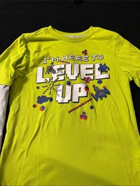 Garanimals Neon Lime 'Level Up' Long-Sleeve Graphic Tee